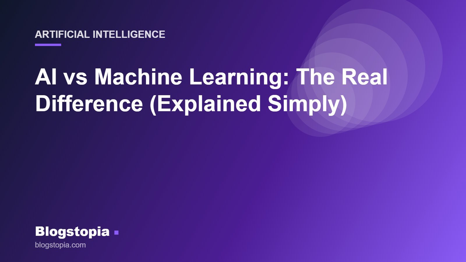 AI vs machine learning difference explained, Blogstopia AI guide